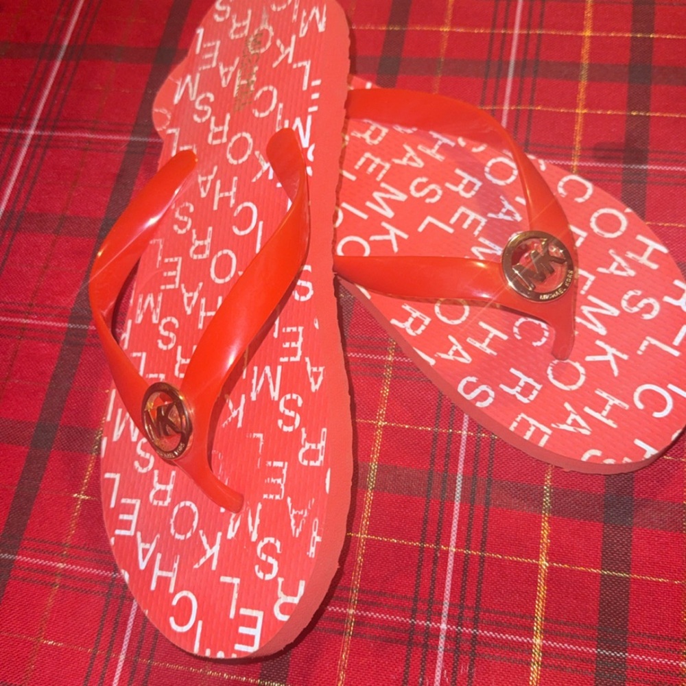 Michael Kors Red Flip Flops